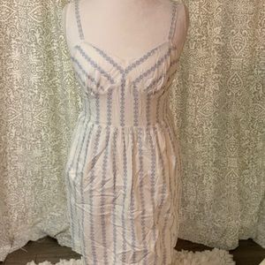 J. Crew white dress with blue detailing, size 12
